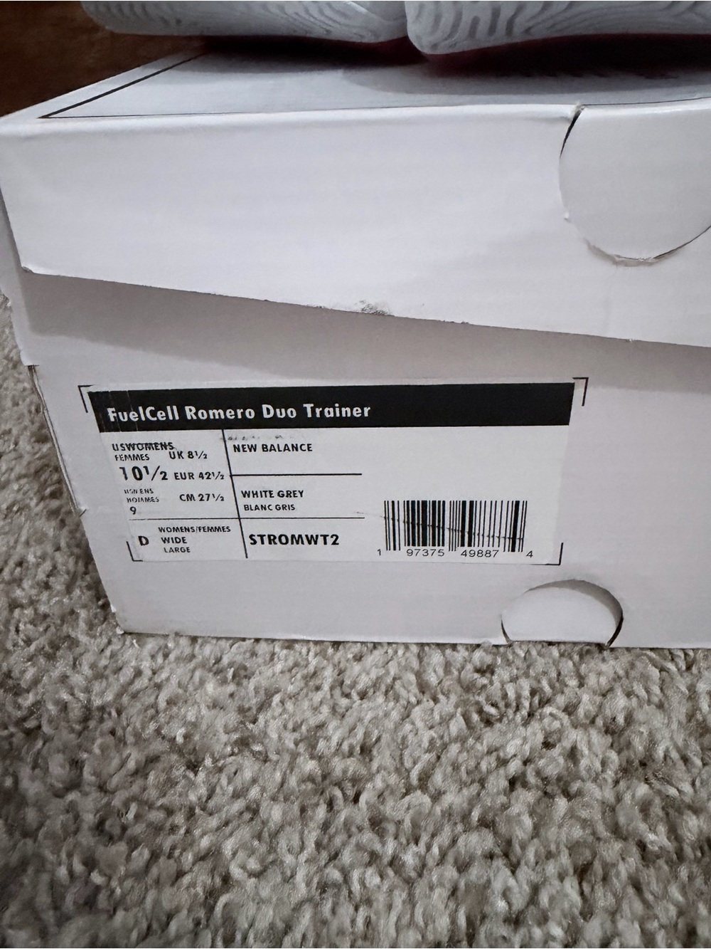 New Balance White Athletic Sneakers with Pink Sole Accent - Picture 5 of 5